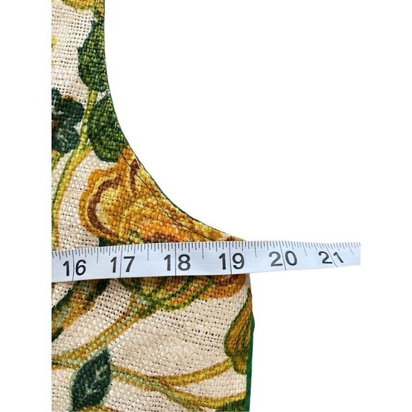 Vintage 70s styled line floral handmade green button down vest - Picture 3 of 4